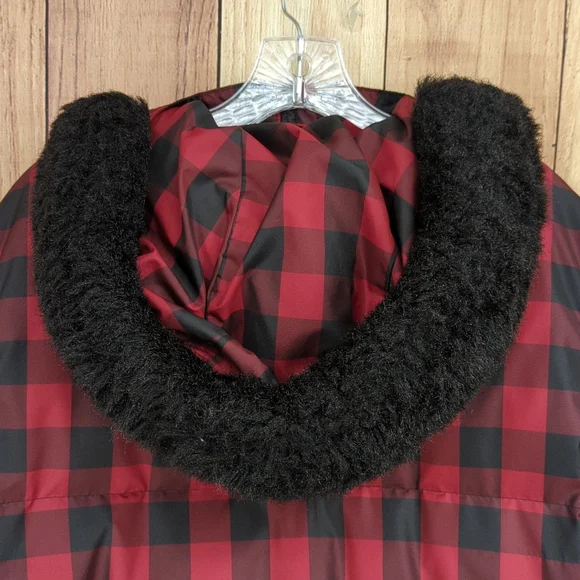 Lauren Ralph Lauren Buffalo Plaid Down Jacket Drawstring Waist Hood Faux… - Picture 9 of 17